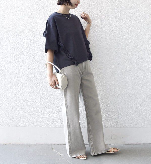 SHIPS for women「【WEB限定】〈接触冷感〉オーガニック コットン フリル TEE」|Tシャツ・カットソー|