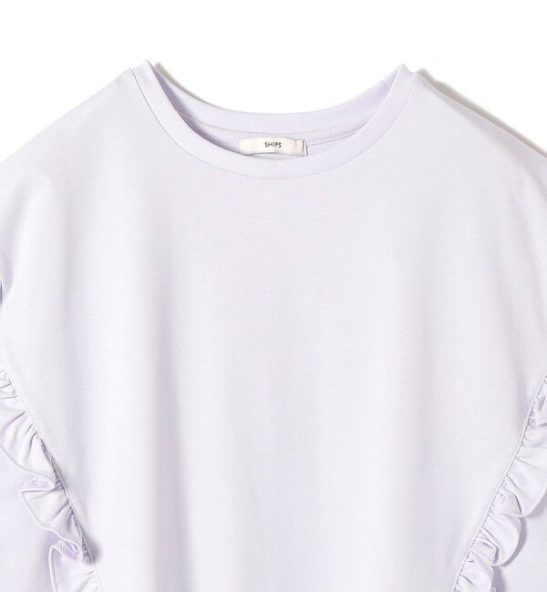 SHIPS for women「【WEB限定】〈接触冷感〉オーガニック コットン フリル TEE」|Tシャツ・カットソー|
