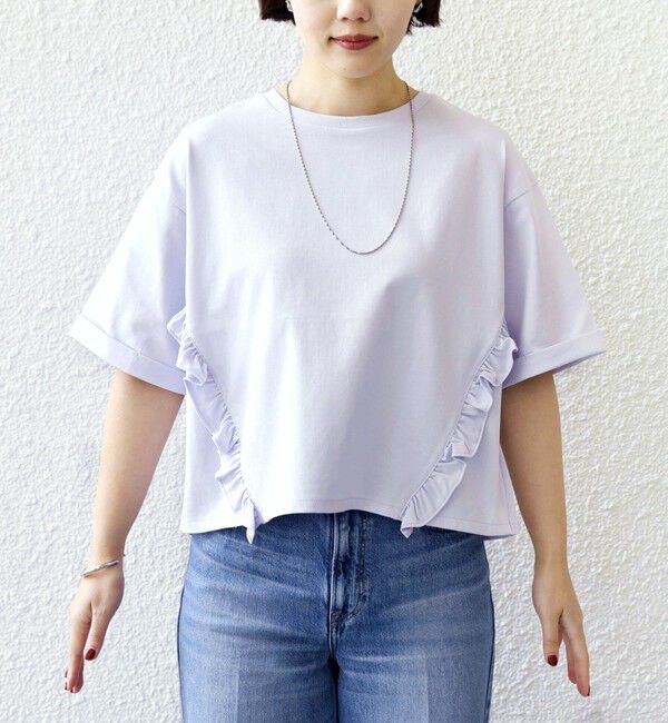 SHIPS for women「【WEB限定】〈接触冷感〉オーガニック コットン フリル TEE」|Tシャツ・カットソー|