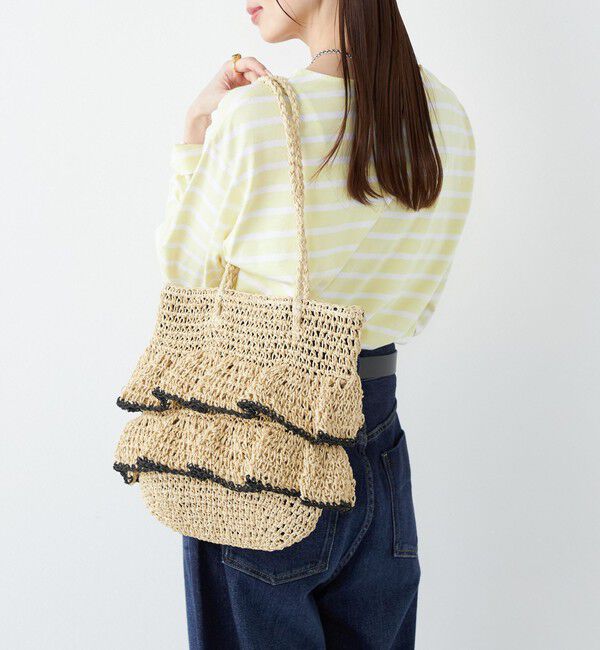 SHIPS Colors 「《予約》SHIPS Colors:ペーパー フリル トート◆」|かごバッグ|