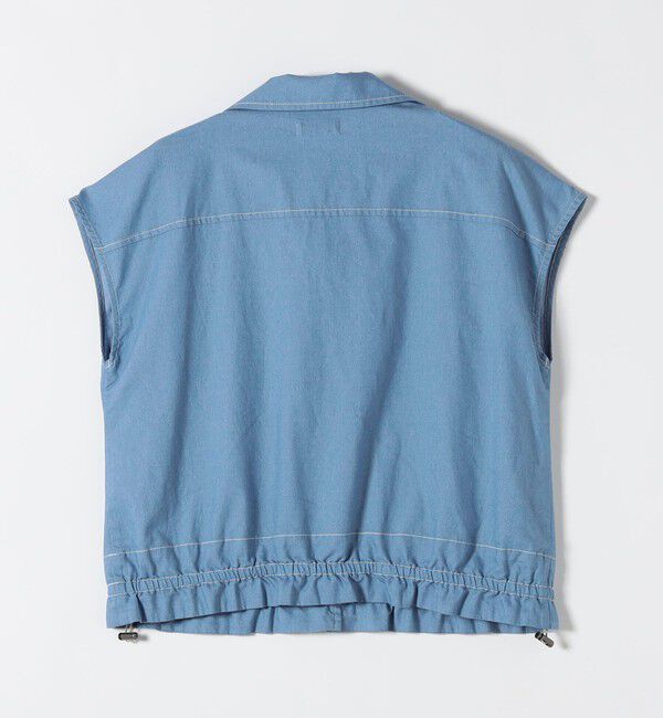 SHIPS any「《予約》SHIPS any:〈洗濯機可能〉シャンブレー デニム フレンチスリーブ ドロスト シャツ」|シャツ・ブラウス|