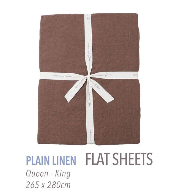 TOMORROWLAND HOME「プレーンリネン フラットシーツ（クイーン～キング）」|その他|49 ダークブラウン