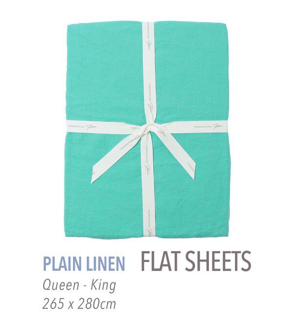 TOMORROWLAND HOME「プレーンリネン フラットシーツ（クイーン～キング）」|その他|57 グリーン