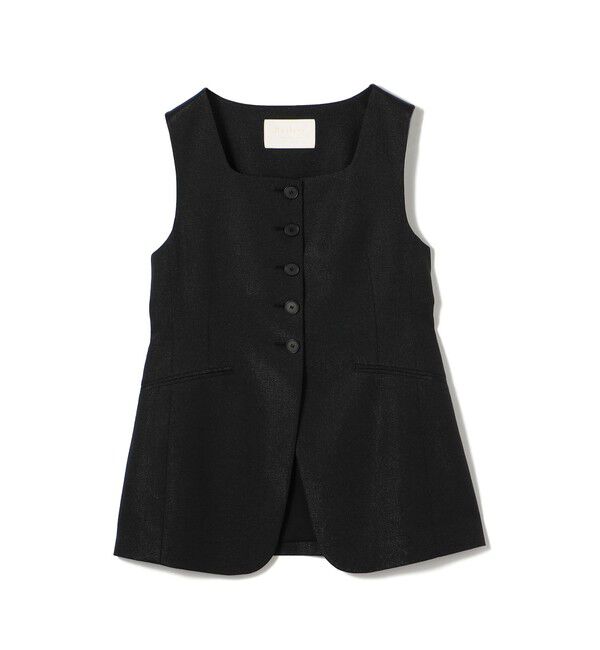 Ballsey「ラメミックスストレッチ スクエアネックジレ」|ベスト・ジレ|17 ブラック