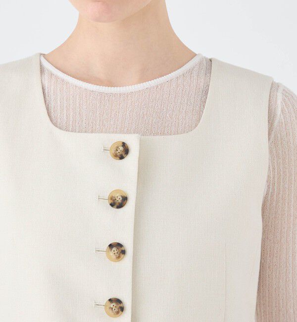 Ballsey「ラメミックスストレッチ スクエアネックジレ」|ベスト・ジレ|