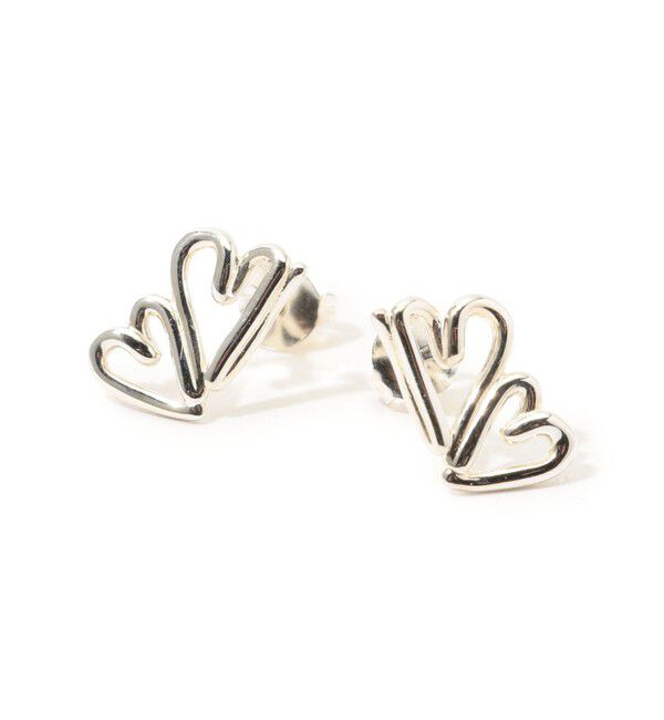 TOMORROWLAND GOODS「BAR Jewellery TWO HEARTS シルバーピアス」|ピアス|81 シルバー
