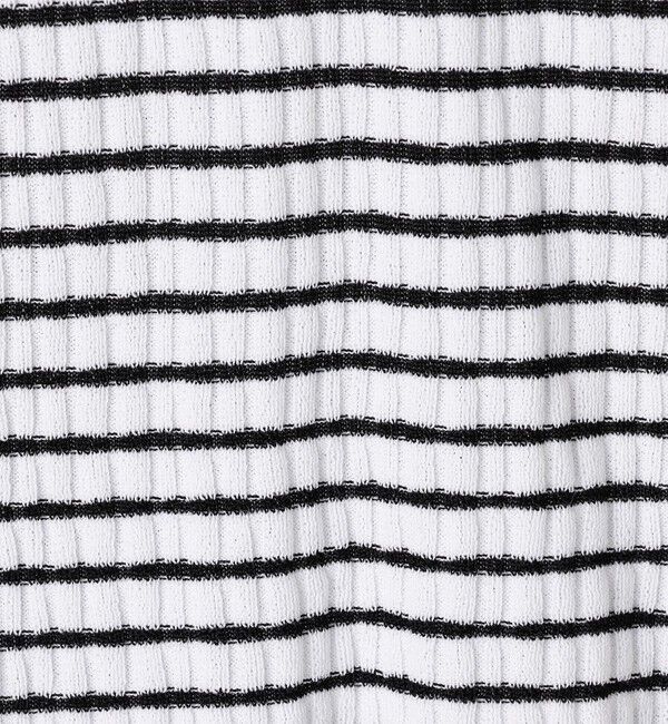 Ballsey「ランダムリブボーダー レースアッププルオーバー」|ニット・セーター|