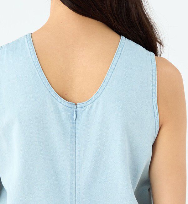 MACPHEE「コットンセルロースデニム ノースリーブワンピース」|ワンピース|