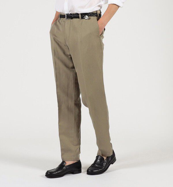 TOMORROWLAND MENS「リネンコットン サイドアジャスター ノープリーツパンツ SONDRIO」|チノ|