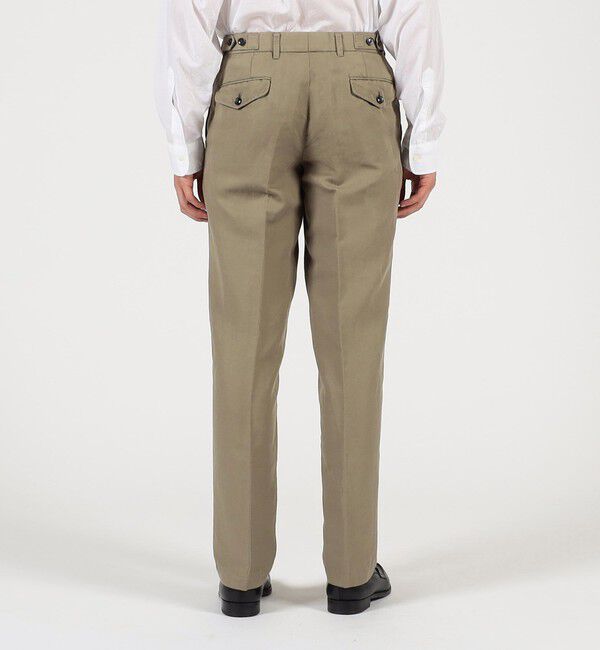 TOMORROWLAND MENS「リネンコットン サイドアジャスター ノープリーツパンツ SONDRIO」|チノ|