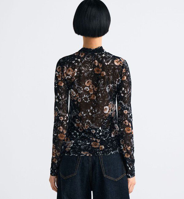 Edition「シアープリント ハイネックトップ」|Tシャツ・カットソー|