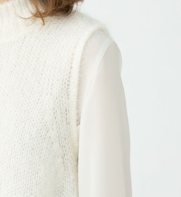 Ballsey「モヘヤシルクファー ハイネックベスト」|ニット・セーター|