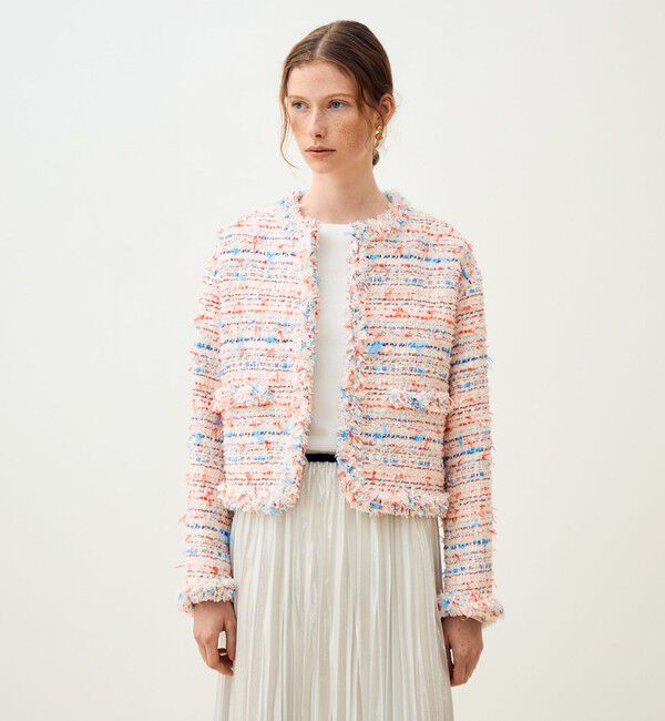 TOMORROWLAND collection「フロッシュファンシー フリンジカラーレスジャケット」|ノーカラージャケット|