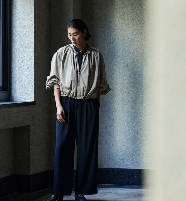 Ballsey「ライトパウダリータフタ ギャザーブルゾン」|ブルゾン・スタジャン|43 ベージュ