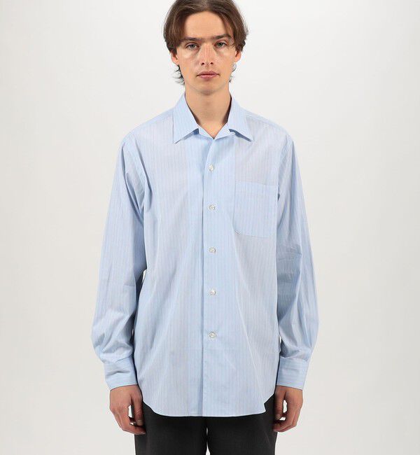 TOMORROWLAND MENS「コットンストライプ オープンカラー ロングスリーブシャツ CANCLINI」|シャツ・ブラウス|