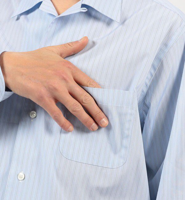 TOMORROWLAND MENS「コットンストライプ オープンカラー ロングスリーブシャツ CANCLINI」|シャツ・ブラウス|