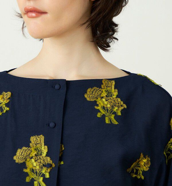 SOULEIADO「カットジャカード ボートネックブラウス」|シャツ・ブラウス|
