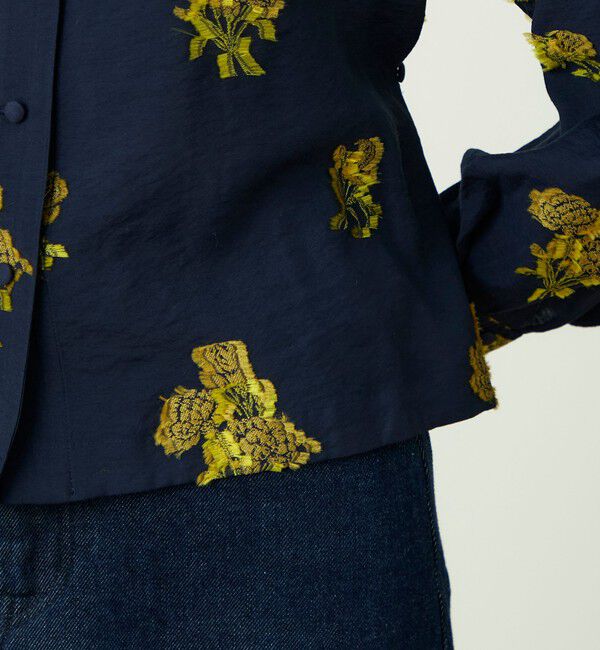 SOULEIADO「カットジャカード ボートネックブラウス」|シャツ・ブラウス|