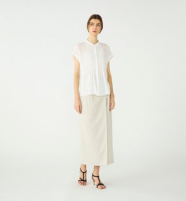 Ballsey「スムースラミー フロントシャーリングブラウス」|シャツ・ブラウス|