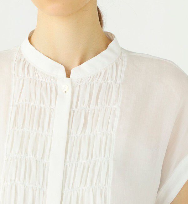 Ballsey「スムースラミー フロントシャーリングブラウス」|シャツ・ブラウス|