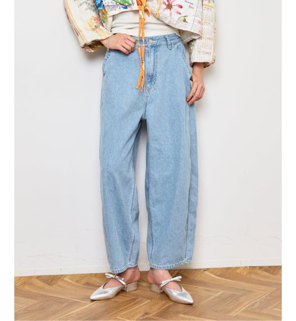  「ライトデニムバレルデニムパンツ」|デニム|