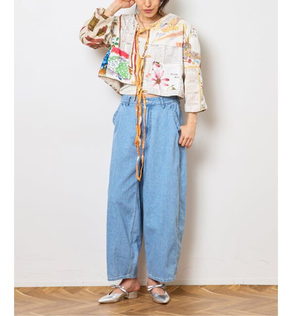  「ライトデニムバレルデニムパンツ」|デニム|