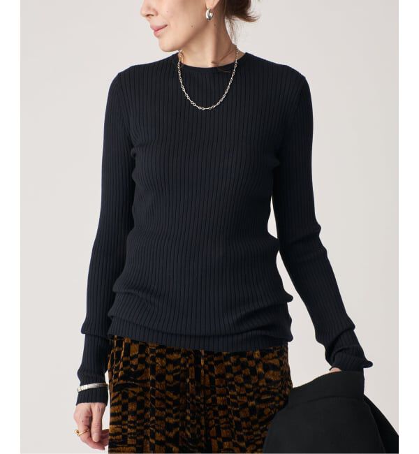 VERMEIL par iena「SLOWOOL Rib クルーネックプルオーバー」|ニット・セーター|