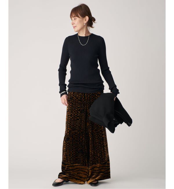 VERMEIL par iena「SLOWOOL Rib クルーネックプルオーバー」|ニット・セーター|