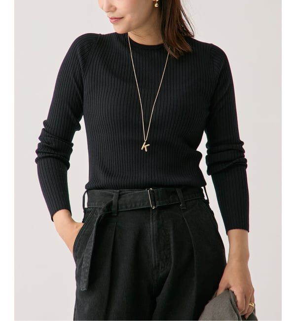 VERMEIL par iena「SLOWOOL Rib クルーネックプルオーバー」|ニット・セーター|