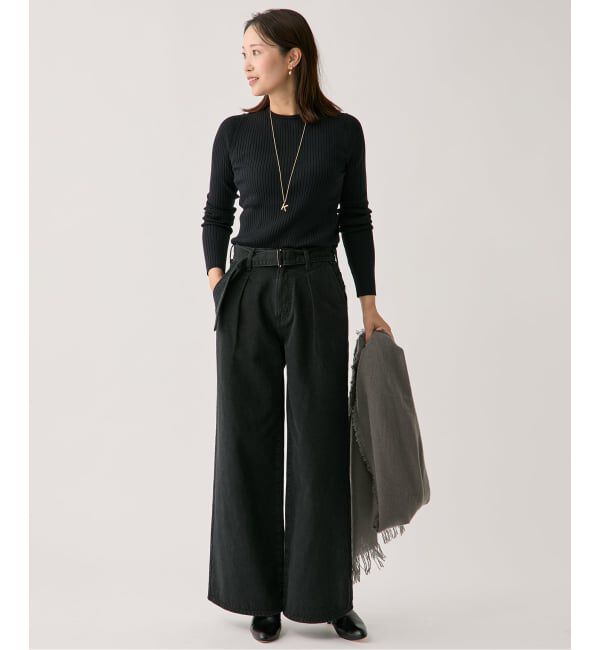 VERMEIL par iena「SLOWOOL Rib クルーネックプルオーバー」|ニット・セーター|