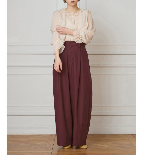 IENA LA BOUCLE「IENA LA BOUCLE コットンウェザーバレルパンツ」|スラックス|