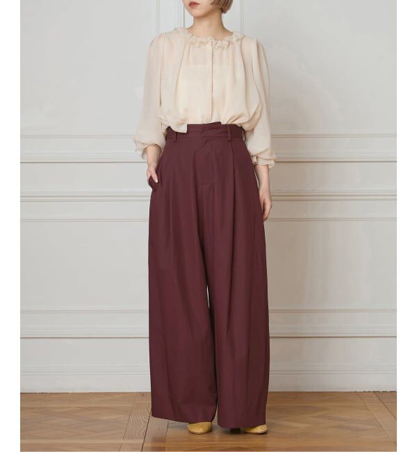 IENA LA BOUCLE「IENA LA BOUCLE コットンウェザーバレルパンツ」|スラックス|