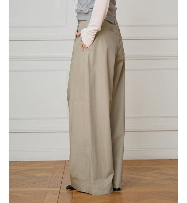 IENA LA BOUCLE「IENA LA BOUCLE コットンウェザーバレルパンツ」|スラックス|