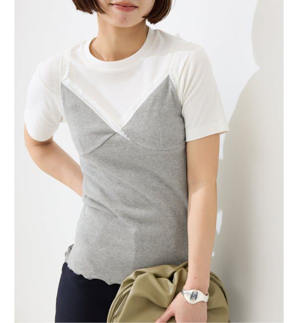SLOBE IENA「テレコレースキャミ」|Tシャツ・カットソー|グレーA