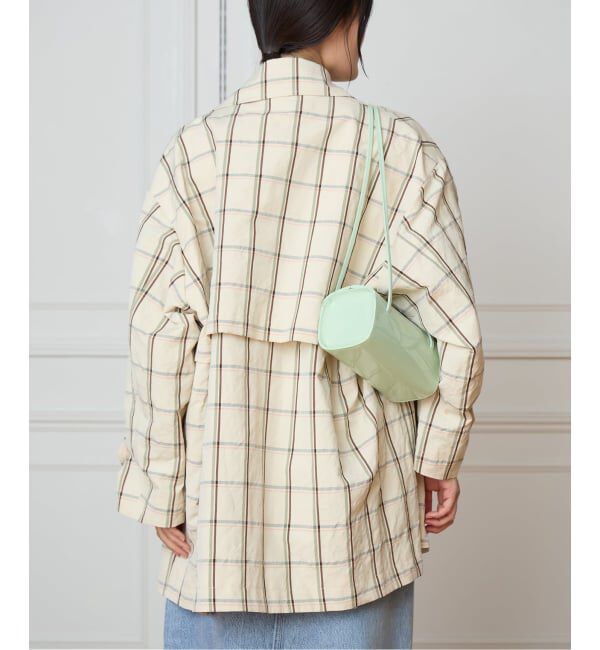 IENA LA BOUCLE「IENA LA BOUCLE P/Lチェックステンカラーハーフコート」|ステンカラーコート|