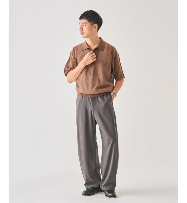 EDIFICE「《予約》LINEN LUXE ニット ポロ」|ポロシャツ|
