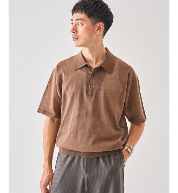 EDIFICE「《予約》LINEN LUXE ニット ポロ」|ポロシャツ|