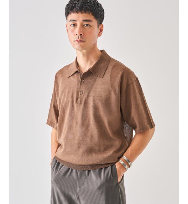 EDIFICE「《予約》LINEN LUXE ニット ポロ」|ポロシャツ|