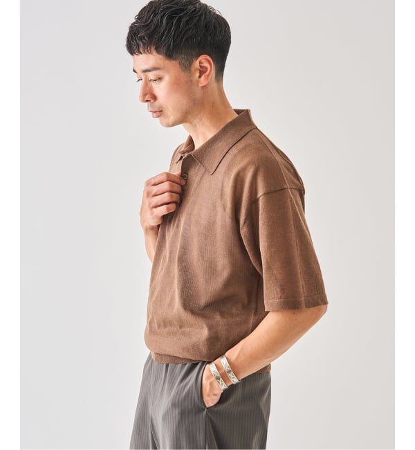 EDIFICE「《予約》LINEN LUXE ニット ポロ」|ポロシャツ|