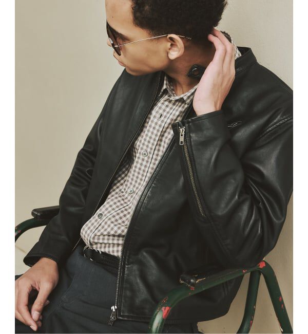 JOURNAL STANDARD「ウォッシュ シープ レザー シングル ライダース」|ライダースジャケット|