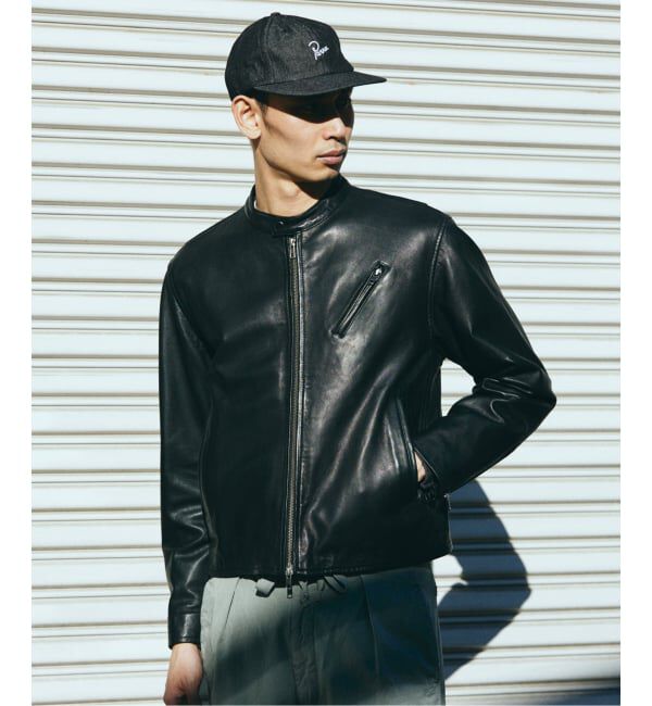 JOURNAL STANDARD「ウォッシュ シープ レザー シングル ライダース」|ライダースジャケット|