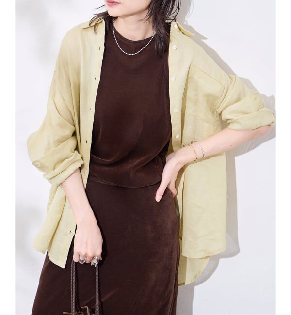 JOURNAL STANDARD「《追加2》ゼフィールリネン2WAYシャツ」|シャツ・ブラウス|イエロー