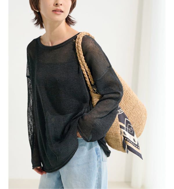 JOURNAL STANDARD relume「《追加 / 新色》PEリネンルーズプルオーバー」|ニット・セーター|ブラック