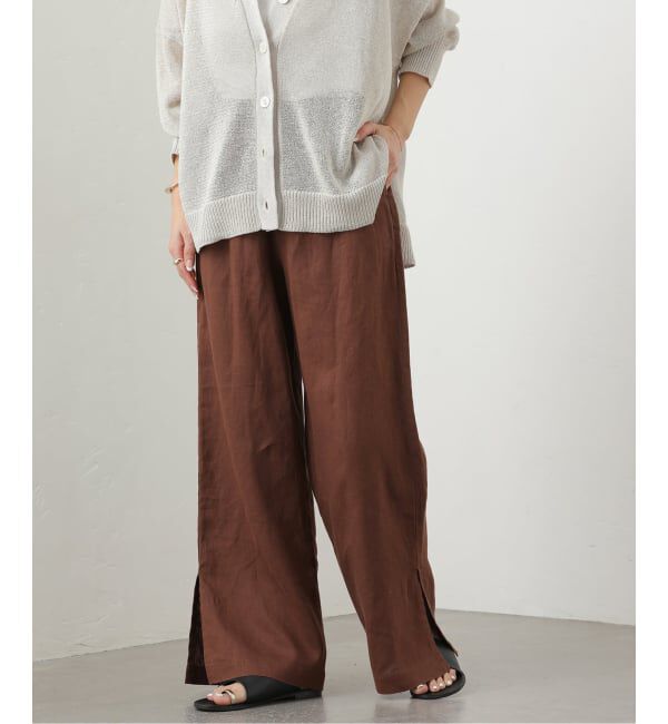 JOURNAL STANDARD relume「《一部WEB限定追加 / 新色 / 新サイズ》麻スリットイージーパンツ」|その他|ブラウン A