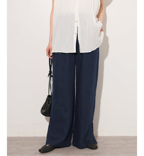 JOURNAL STANDARD relume「《一部WEB限定追加 / 新色 / 新サイズ》麻スリットイージーパンツ」|その他|ネイビー
