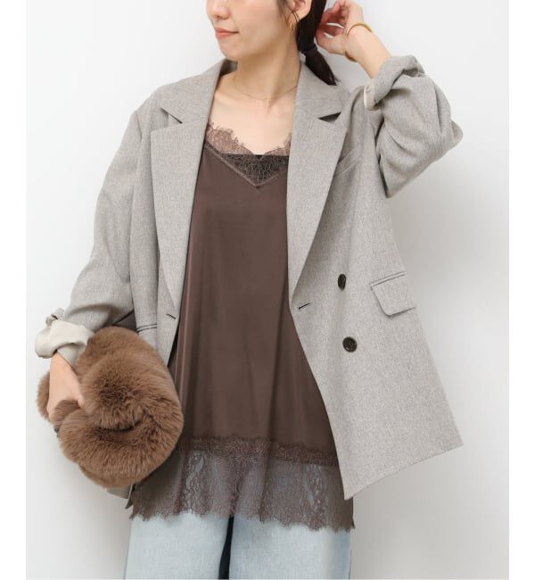 JOURNAL STANDARD relume「《追加予約2》サテンレースキャミチュニック」|キャミソール|ブラウン