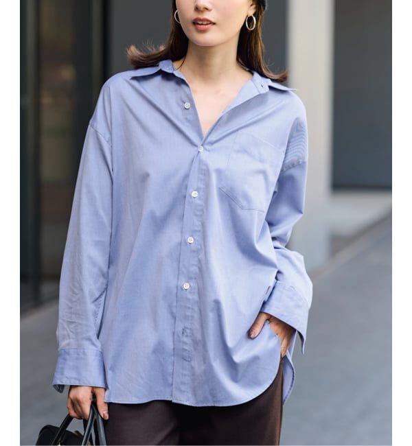 FRAMeWORK「コットンロングシャツ」|シャツ・ブラウス|ブルー A