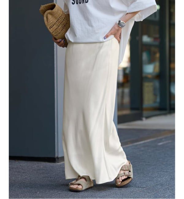 FRAMeWORK「≪追加≫シルキーキュプラバイアススカート 2」|スカート|