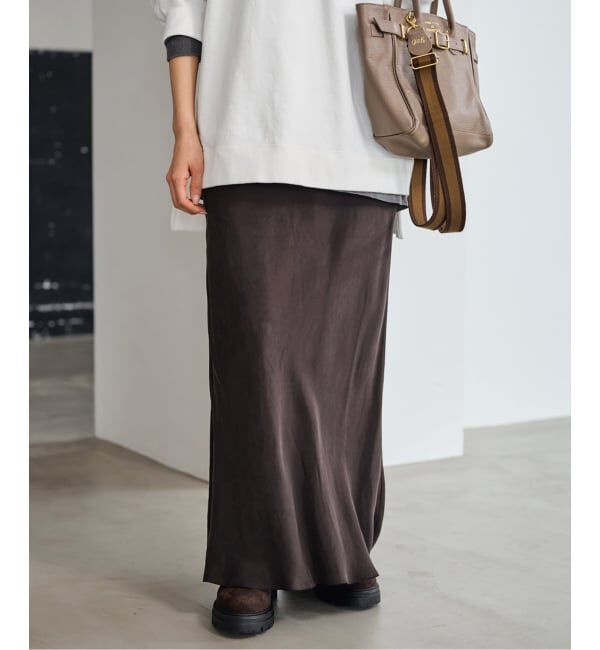 FRAMeWORK「≪追加≫シルキーキュプラバイアススカート 2」|スカート|