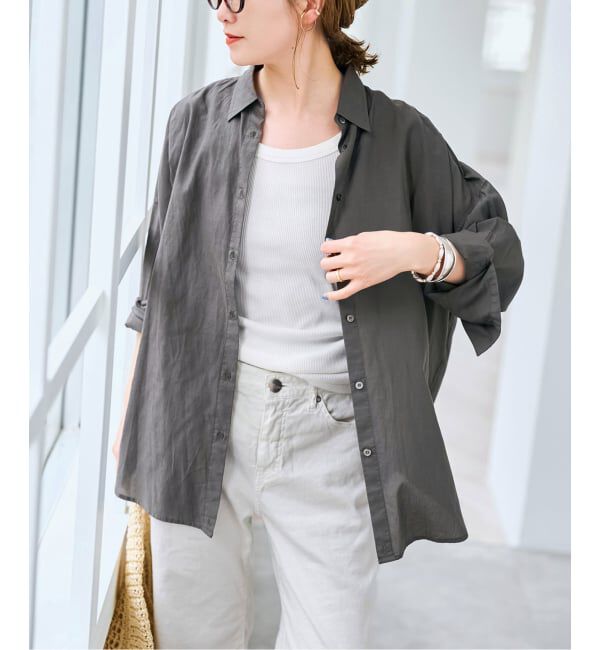 Spick and Span「《新色有り / 追加》ガーメントダイカシュクールシャツ」|シャツ・ブラウス|